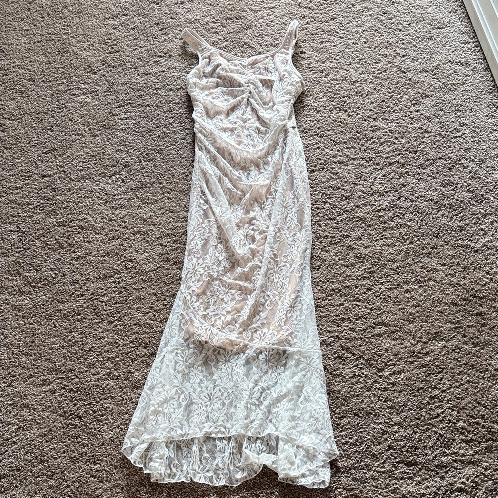 Elegant Lace White Dress